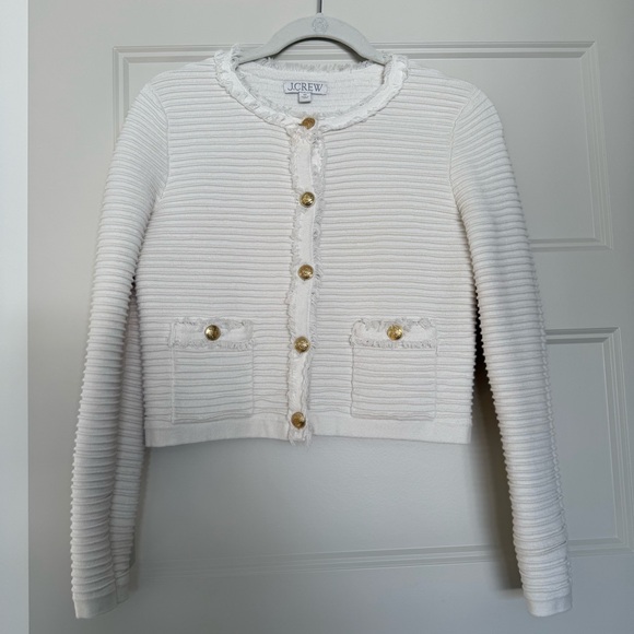 J.Crew Emilie Sweater Lady Jacket in Textured Cotton Blend - Picture 3 of 8